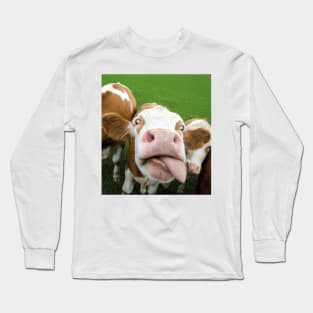 Funny Cow Tongue Smile Happy Gift Long Sleeve T-Shirt